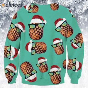 Sunglasses Pineapple Ugly Christmas Sweater 2