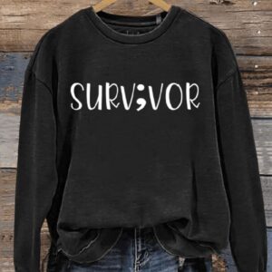 Survivor Art Print Pattern Casual Sweatshirt