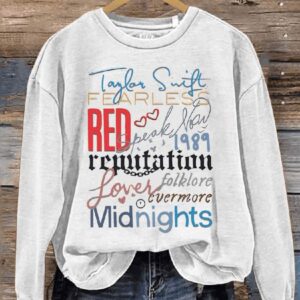 Swiftie Red Midnights 1989 Lover Casual Print Sweatshirt