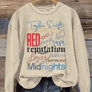 Swiftie Red Midnights 1989 Lover Casual Print Sweatshirt1