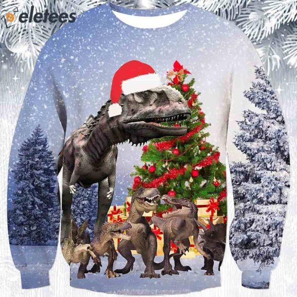 T-Rex Snow Ugly Christmas Sweater