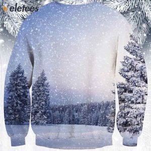 T Rex Snow Ugly Christmas Sweater 2