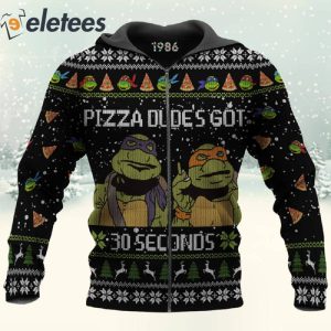 TMNT Pizza Dudes Got 30 Seconds 3D Christmas Sweatshirt 3