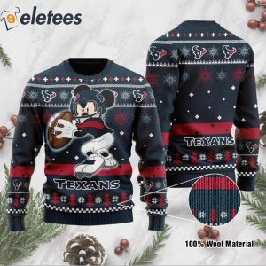 Texans Mickey Mouse Funny Knitted Ugly Christmas Sweater1