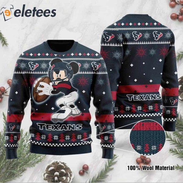 Texans Mickey Mouse Funny Knitted Ugly Christmas Sweater