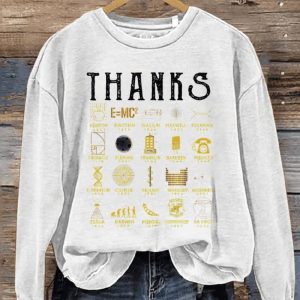 Thanks Scientists Casual Print Sweatshirt1