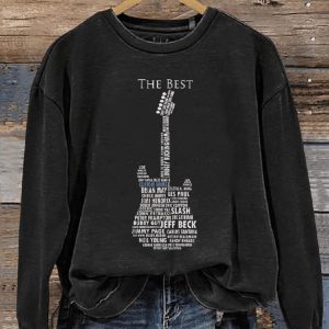 The Best Guitar Gift Guitar Legends Casual Print Sweatshirt