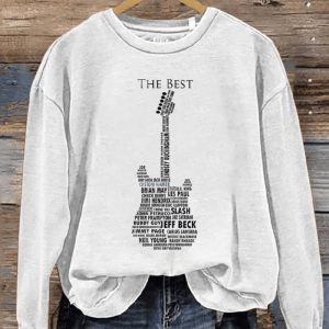 The Best Guitar Gift Guitar Legends Casual Print Sweatshirt1