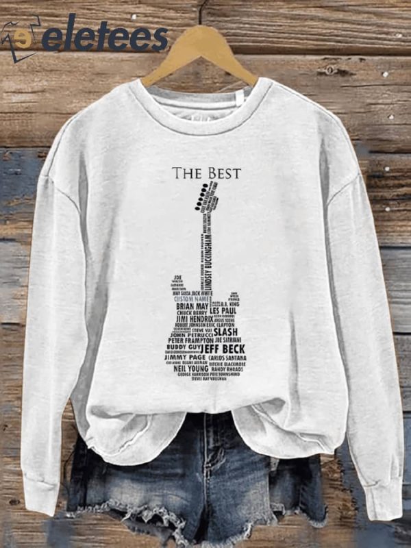 The Best Guitar Gift Guitar Legends Casual Print Sweatshirt