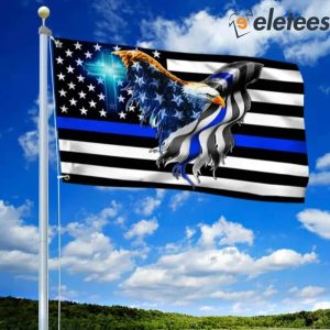 The Thin Blue Line Police Law Enforcement American Eagle Flag 2