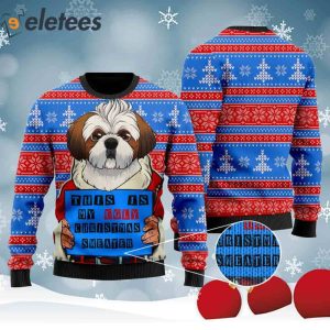 This Is My Funny Shih Tzu Santa Claus For Dog Owners And Lovers Knitted Ugly Christmas Sweater