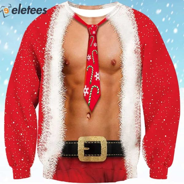 Tie Bare Muscle Ugly Christmas Sweater