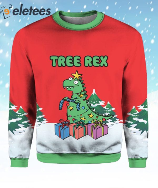 Tree Rex Light Up Ugly Christmas Sweater