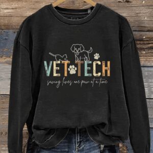 Vet Tech Art Design Print Casual Sweatshirt