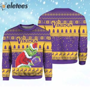 Vikings Grnch Ugly Christmas Sweater 3