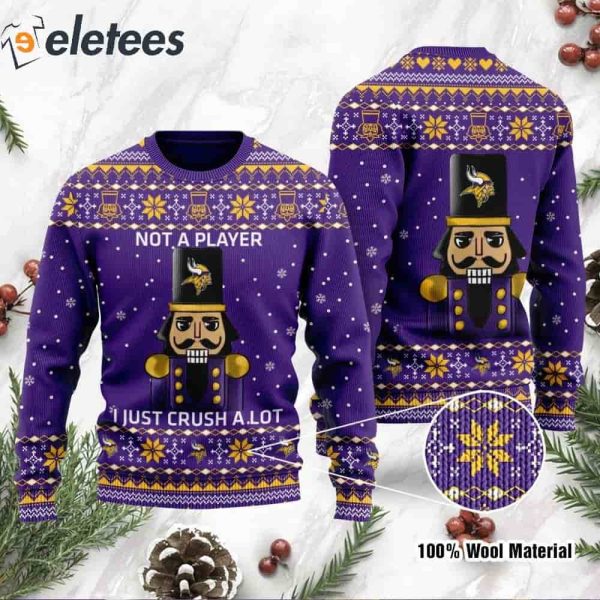 Vikings I Am Not A Player I Just Crush Alot Knitted Ugly Christmas Sweater