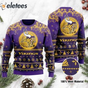 Vikings Santa Claus In The Moon Knitted Ugly Christmas Sweater1