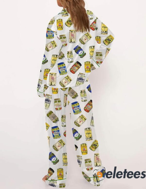 Vintage Canned Pickles Long Sleeve Pajama Set