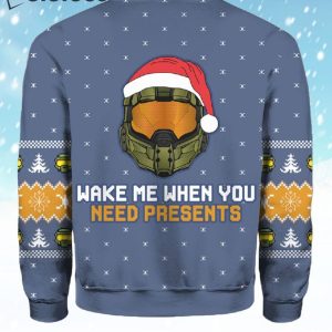 Wake Me When You Need Presents Halo Ugly Christmas Sweater 2