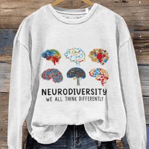 We All Differently Autism Awareness Casual Print Sweatshirt1