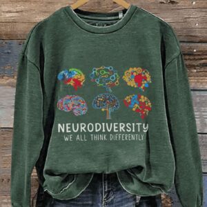 We All Differently Autism Awareness Casual Print Sweatshirt2