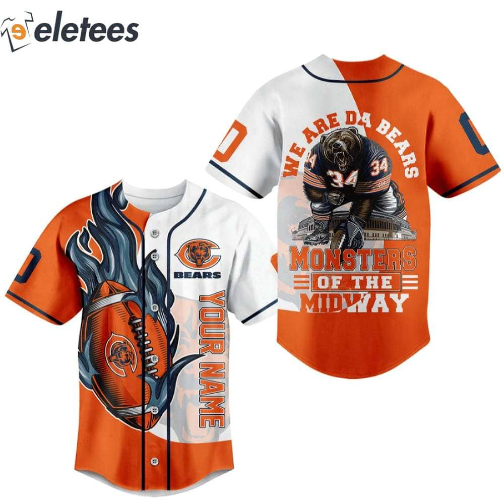 We Are Da Bears Monsters Of The Midway Custom Name Baseball Jersey