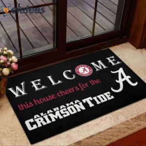 Welcome This House Cheers For The Crimson Tide Doormat 3