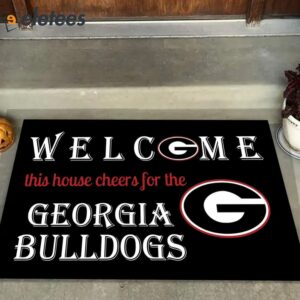 Welcome This House Cheers For The Georgia Bulldogs Doormat 2