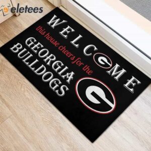 Welcome This House Cheers For The Georgia Bulldogs Doormat 3