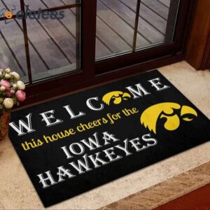 Welcome This House Cheers For The Hawkeyes Doormat 3