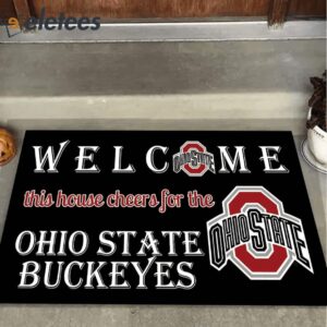 Welcome This House Cheers For The Ohio State Buckeyes Doormat1