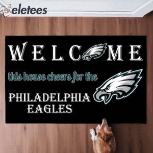 Welcome This House Cheers For The Philadelphia Eagles Doormat