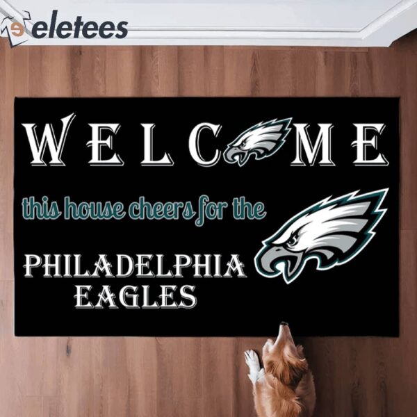 Welcome This House Cheers For The Philadelphia Eagles Doormat