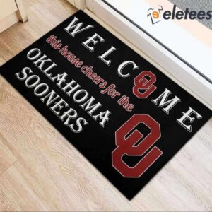 Welcome This House Cheers For The Sooners Doormat 4
