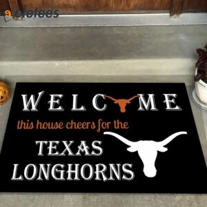 Welcome This House Cheers For The Texas Longhorns Doormat 2
