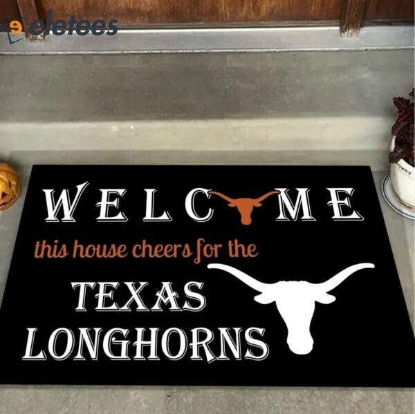 Welcome This House Cheers For The Texas Longhorns Doormat