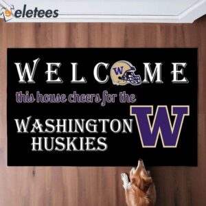 Welcome This House Cheers For The Huskies Doormat