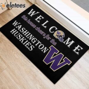 Welcome This House Cheers For The Washington Huskies Doormat2
