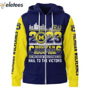 Wolverines 2023 Big Ten Champions Hail To The Victors 3D Hoodie 2