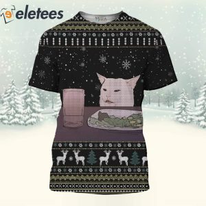 Woman Yelling At Cat Meme 3D All Over Print Christmas Sweatshirt