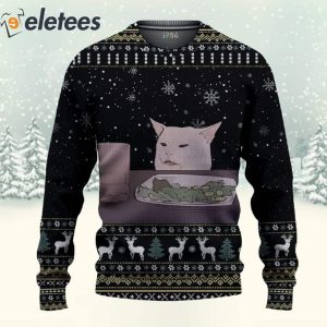 Woman Yelling At Cat Meme 3D All Over Print Christmas Sweatshirt 3