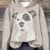 Women’S American Pit Bull Terrier Print Long Sleeve Sweatshirt