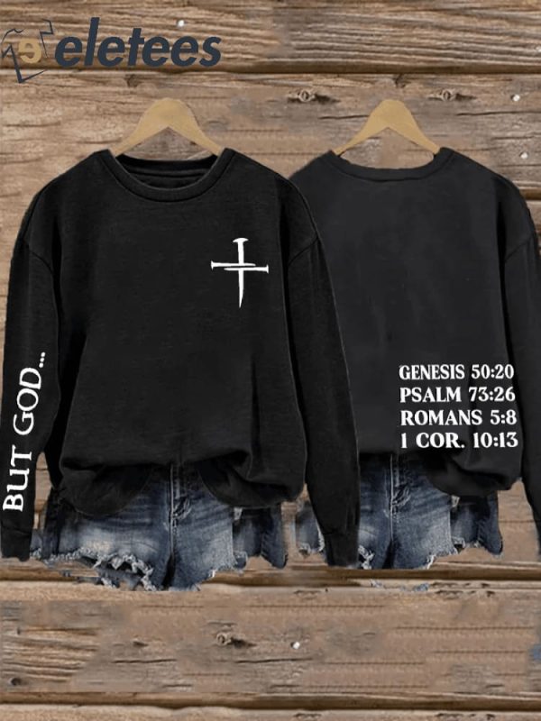 Women’S But God Print Casual Sweatshirt