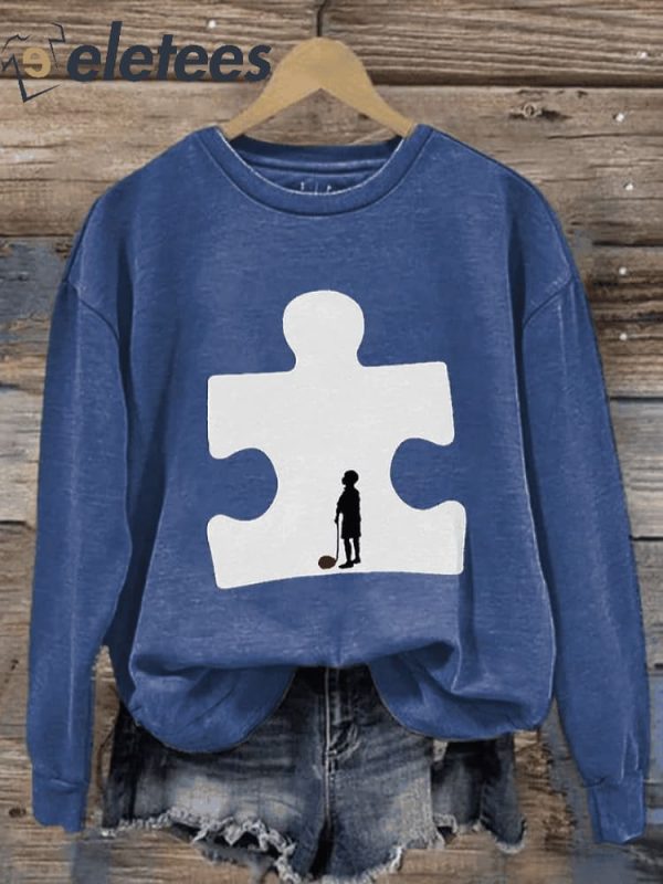 Women’S Casual Autism Awareness Long Sleeve Sweatshirt