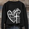 Women’S For God So Love Print Casual Sweatshirt