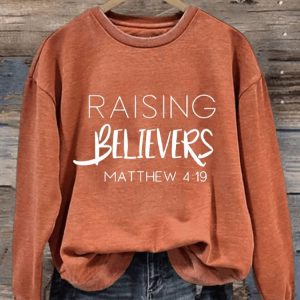 WomenS Raising Believers Print Casual Sweatshirt2