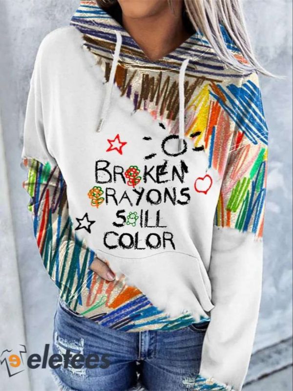 Women’s Broken Crayons Still Color Print Sweatshirt