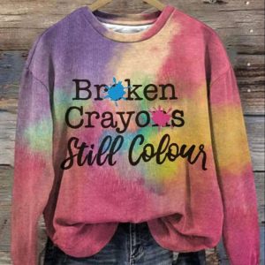 Women’s Broken Crayons Still Colour Print Round Neck Sweatshirt