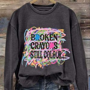 Women's Broken Crayons Still Colour Print Sweatshirt