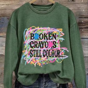 Womens Broken Crayons Still Colour Print Sweatshirt 2